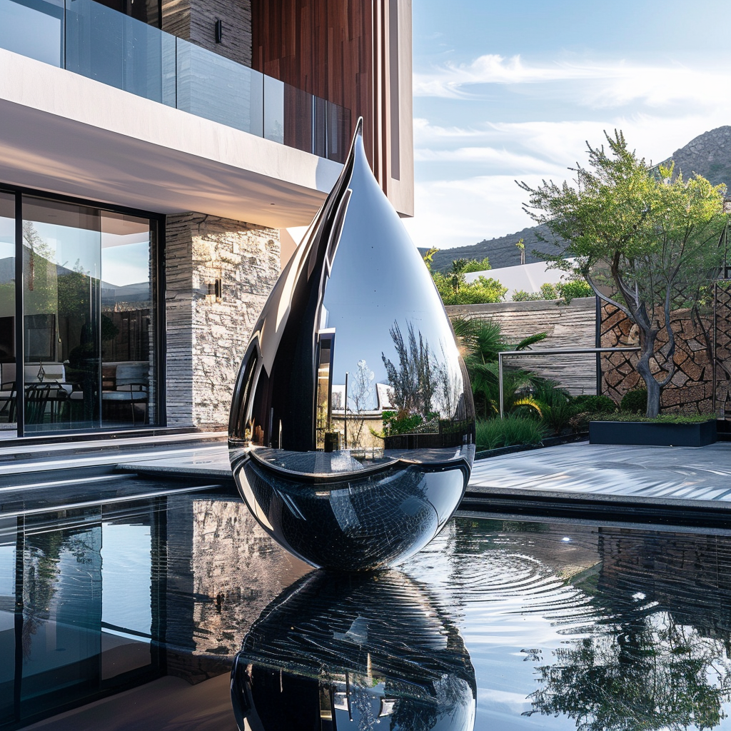 Stainless Steel Water Drop Sculpture